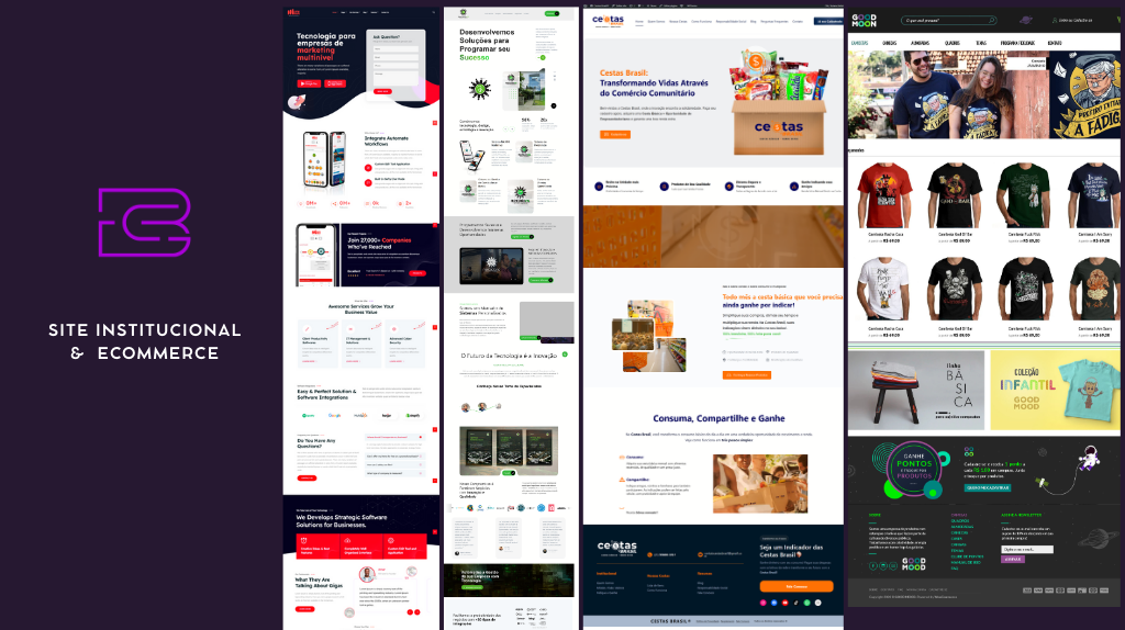 site institucional ecommerce landing page